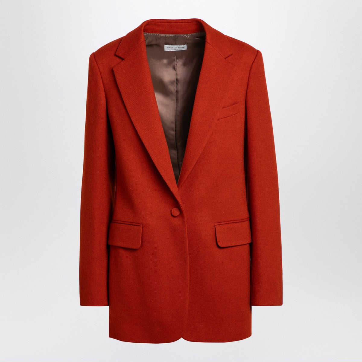 Dries Van Noten Dries Van Noten Red single-breasted jacket in wool