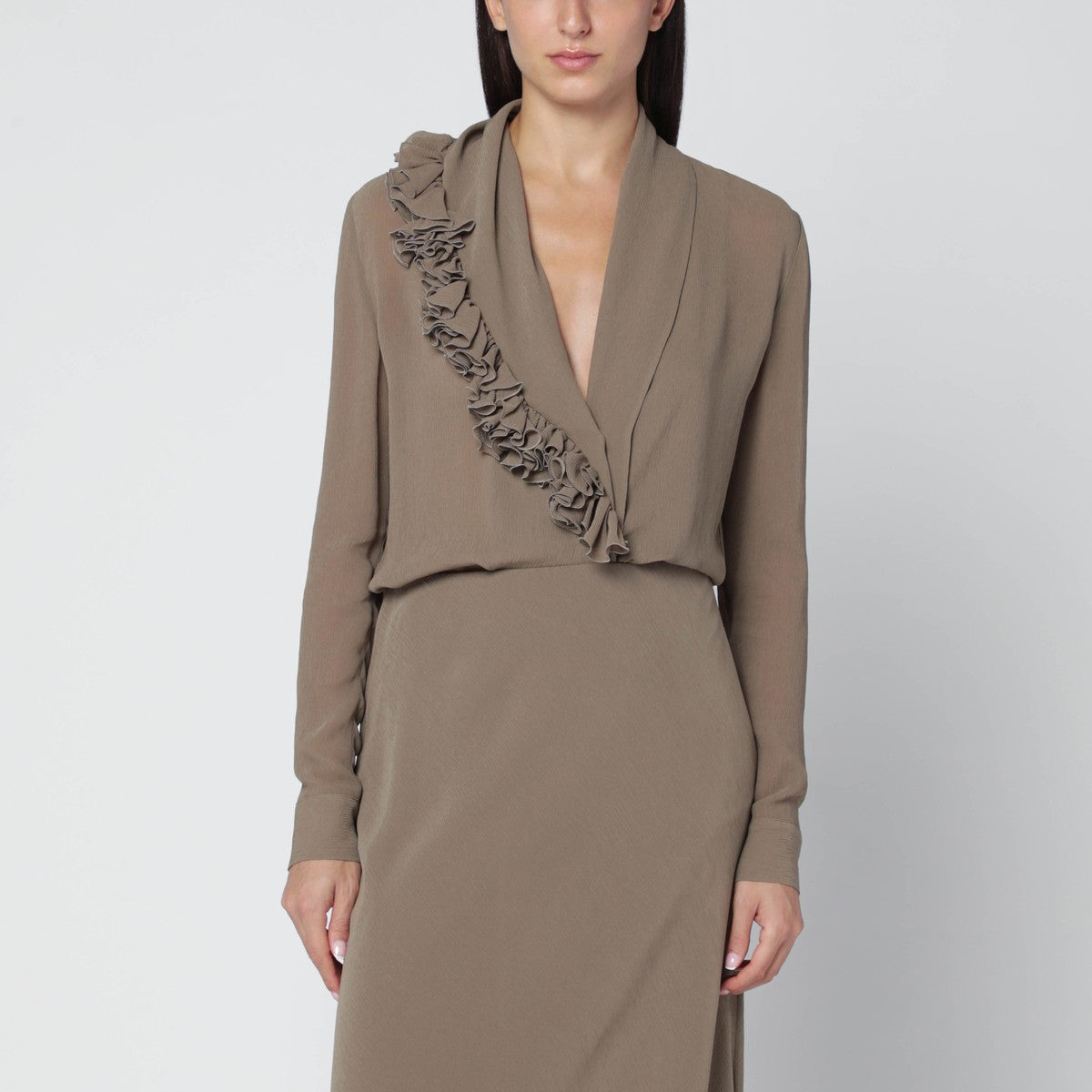 Alberta Ferretti Alberta Ferretti Beige blouse with floral embroidery