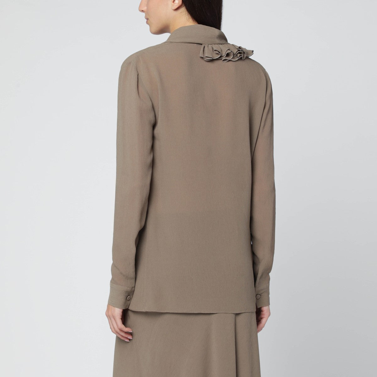 Alberta Ferretti Alberta Ferretti Beige blouse with floral embroidery