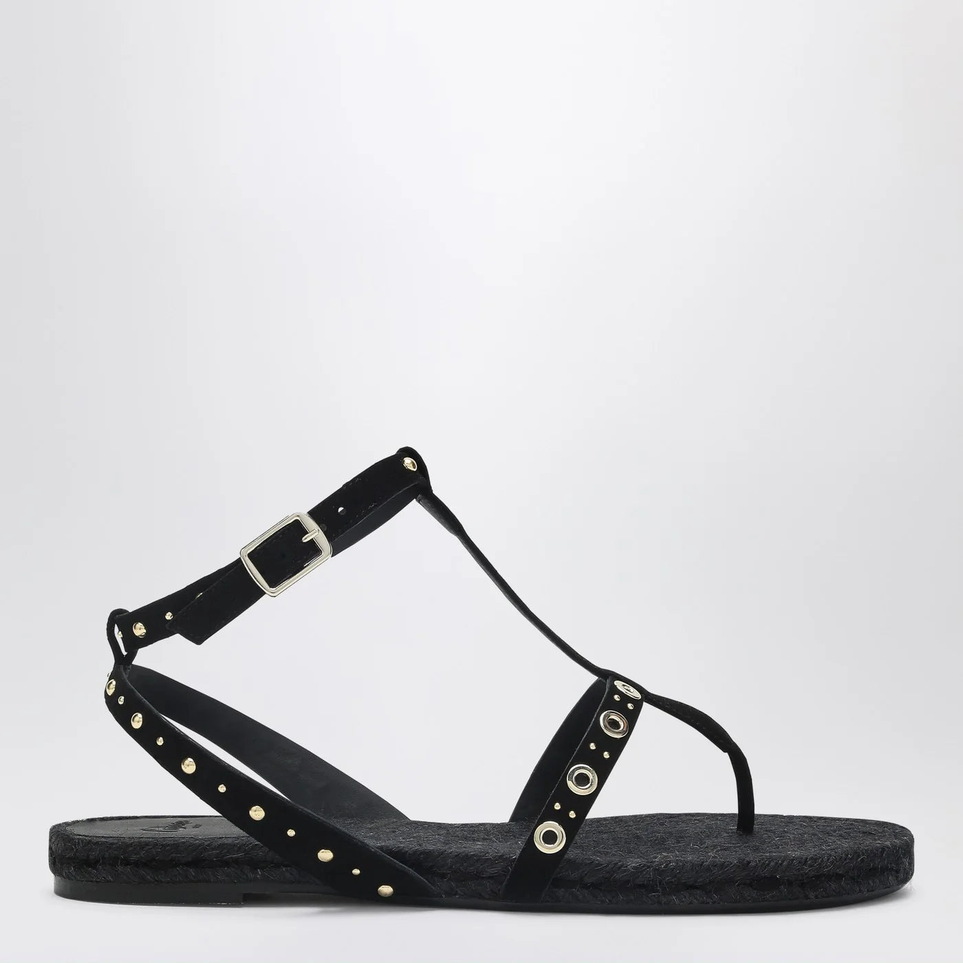 Castañer Low-heeled black Pati with studs