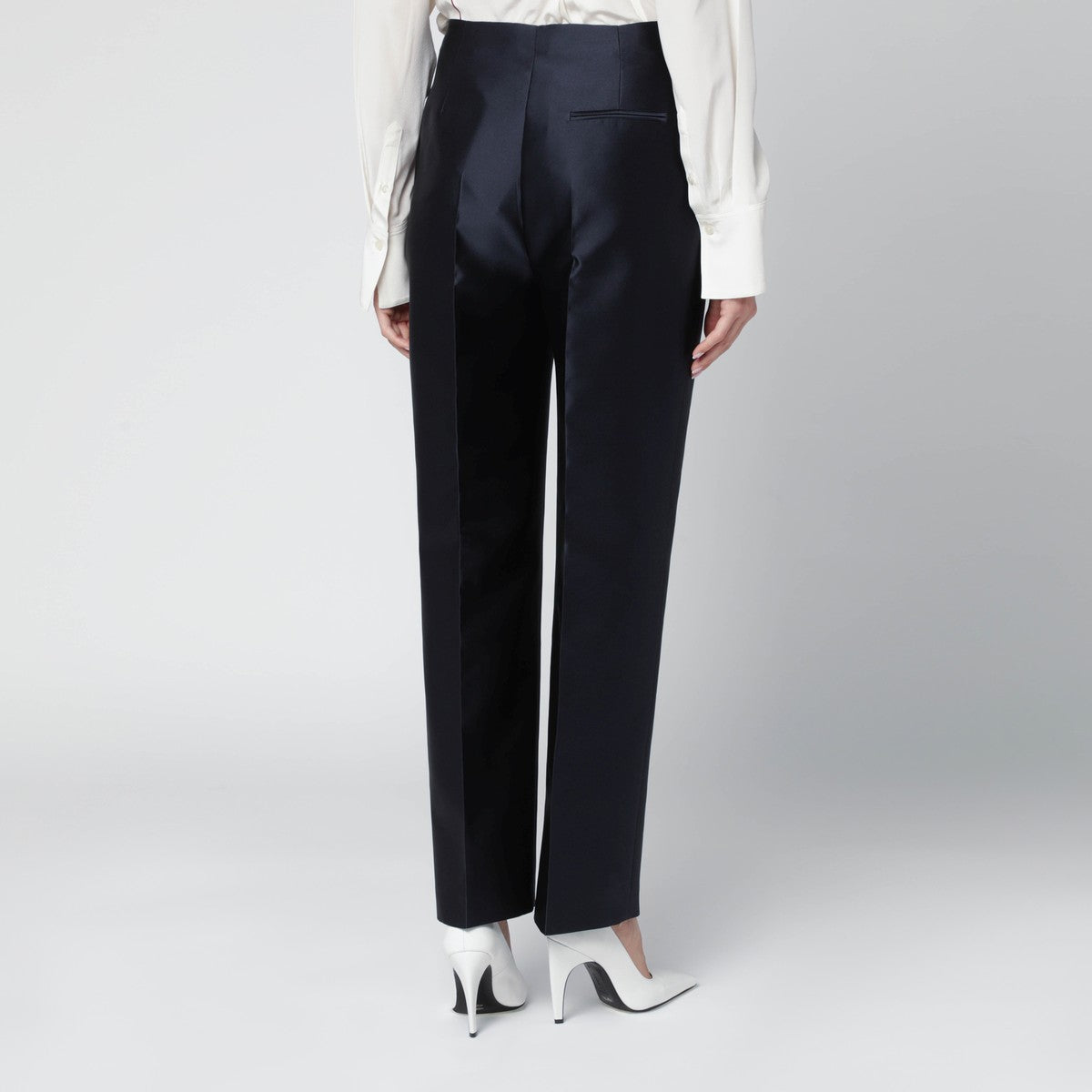 Alberta Ferretti Alberta Ferretti Blue silk-blend satin trousers