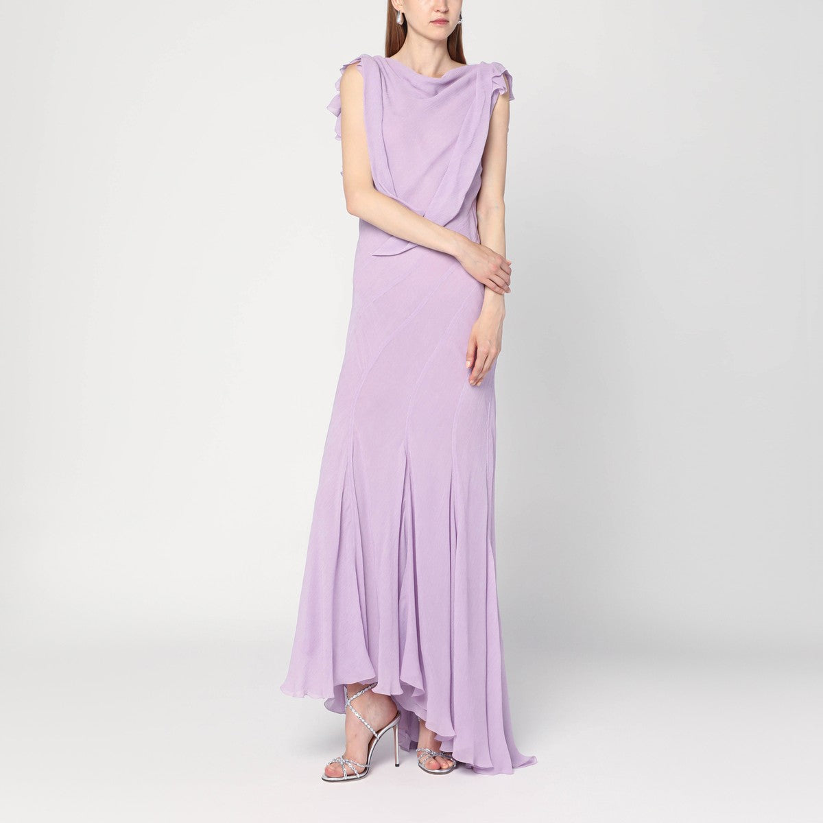 Alberta Ferretti Alberta Ferretti Long dress with light purple ruffles
