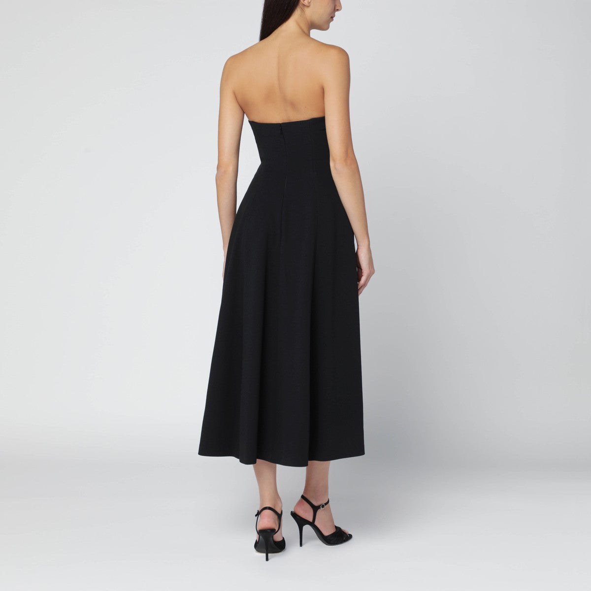Alberta Ferretti Alberta Ferretti Black sleeveless stretch cady dress