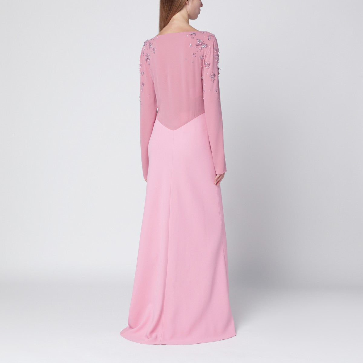 Alberta Ferretti Alberta Ferretti Pink evening dress with bead embroidery