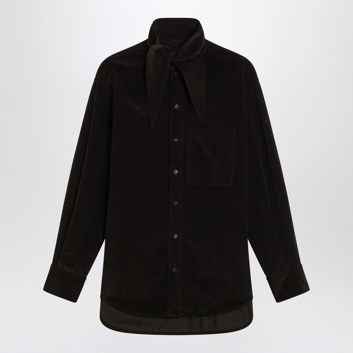 Ferragamo Ferragamo Brown shirt in ribbed velvet
