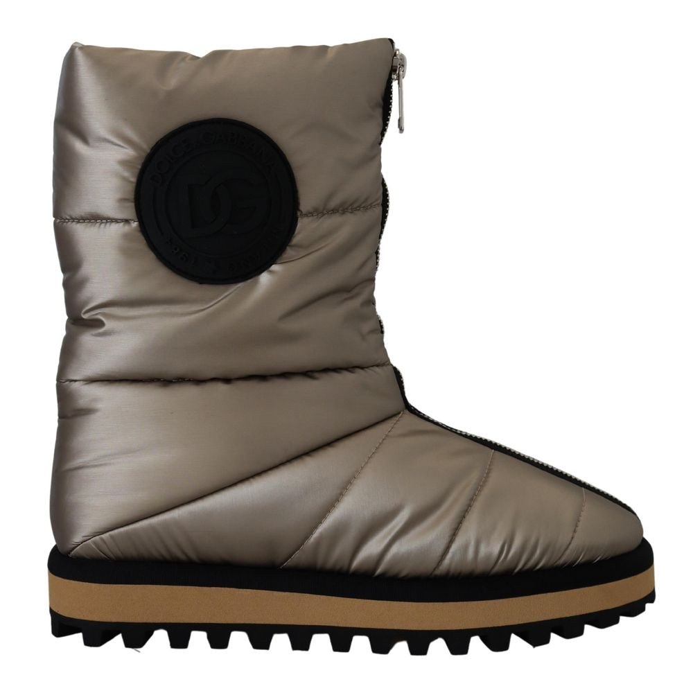 Dolce & Gabbana Silver Polyester Flat Boots