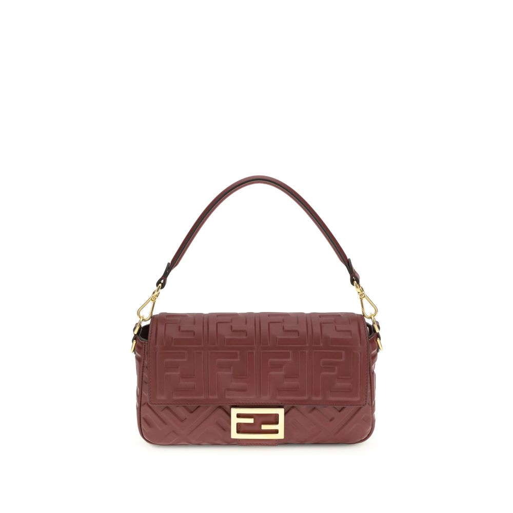 Fendi Bordeaux Calf Leather Bos Taurus Shoulder Bag - Luxe Marca