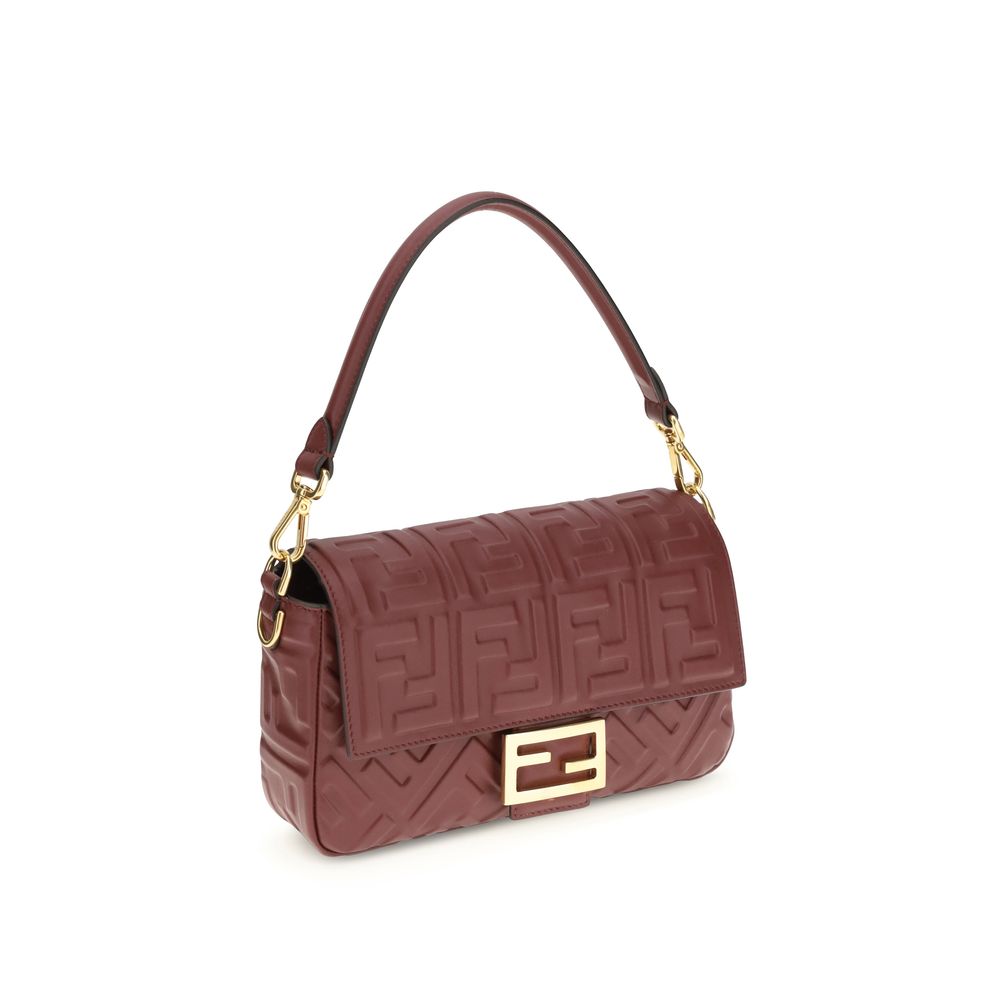 Fendi Bordeaux Calf Leather Bos Taurus Shoulder Bag - Luxe Marca