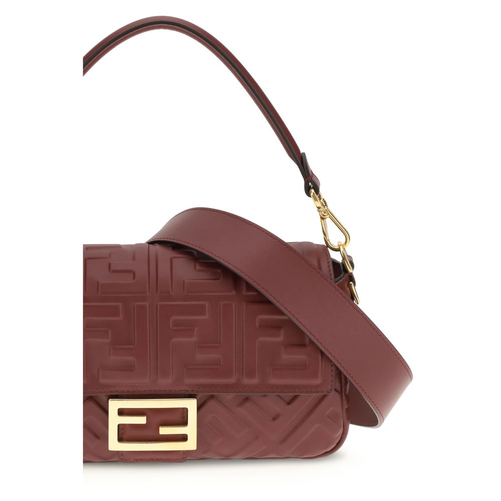 Fendi Bordeaux Calf Leather Bos Taurus Shoulder Bag - Luxe Marca