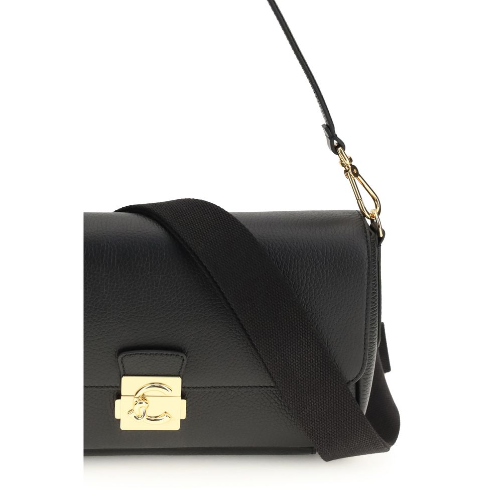 Coccinelle Black Calf Leather Bos Taurus Shoulder Bag