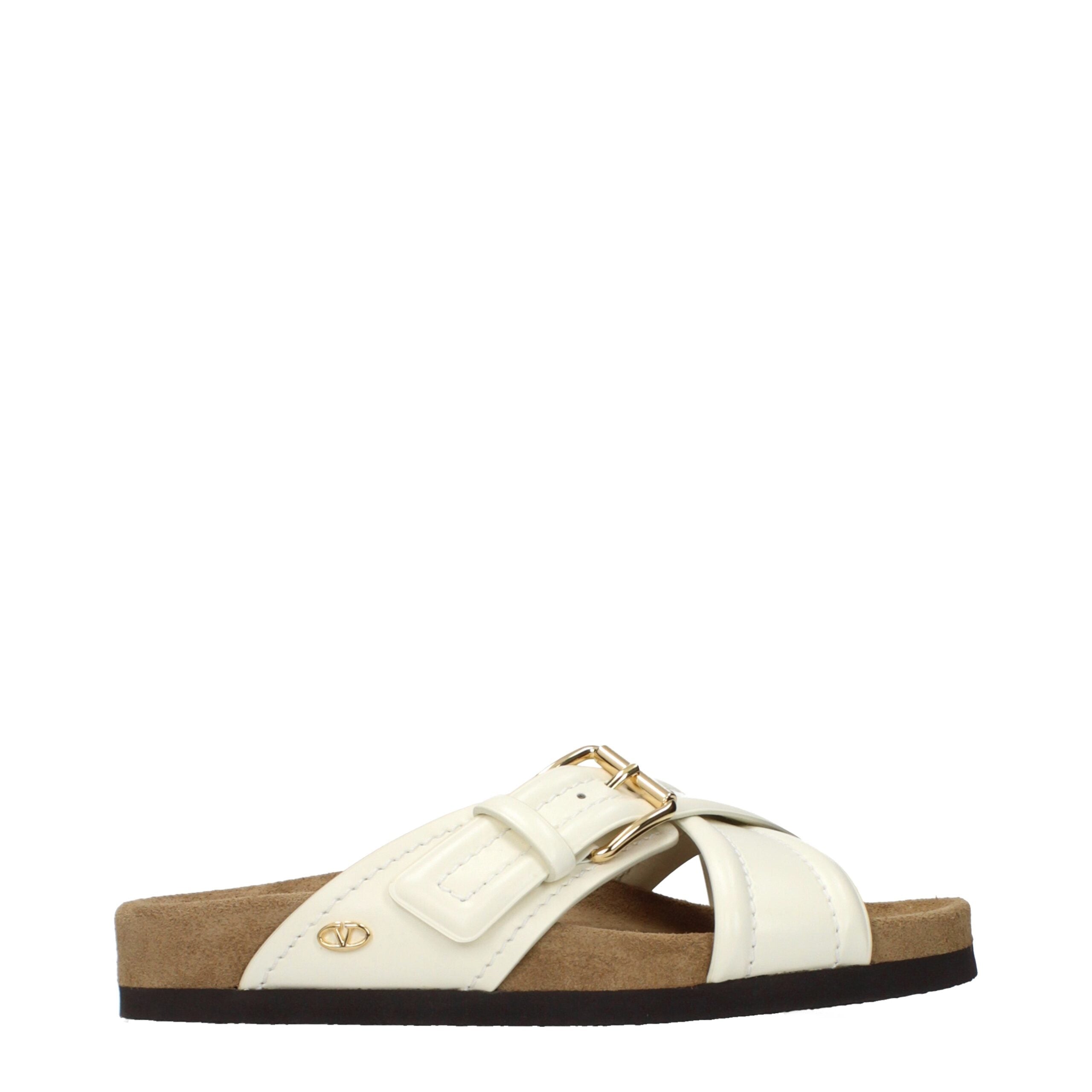 Valentino Garavani Beige Leather Slippers - Luxe Marca