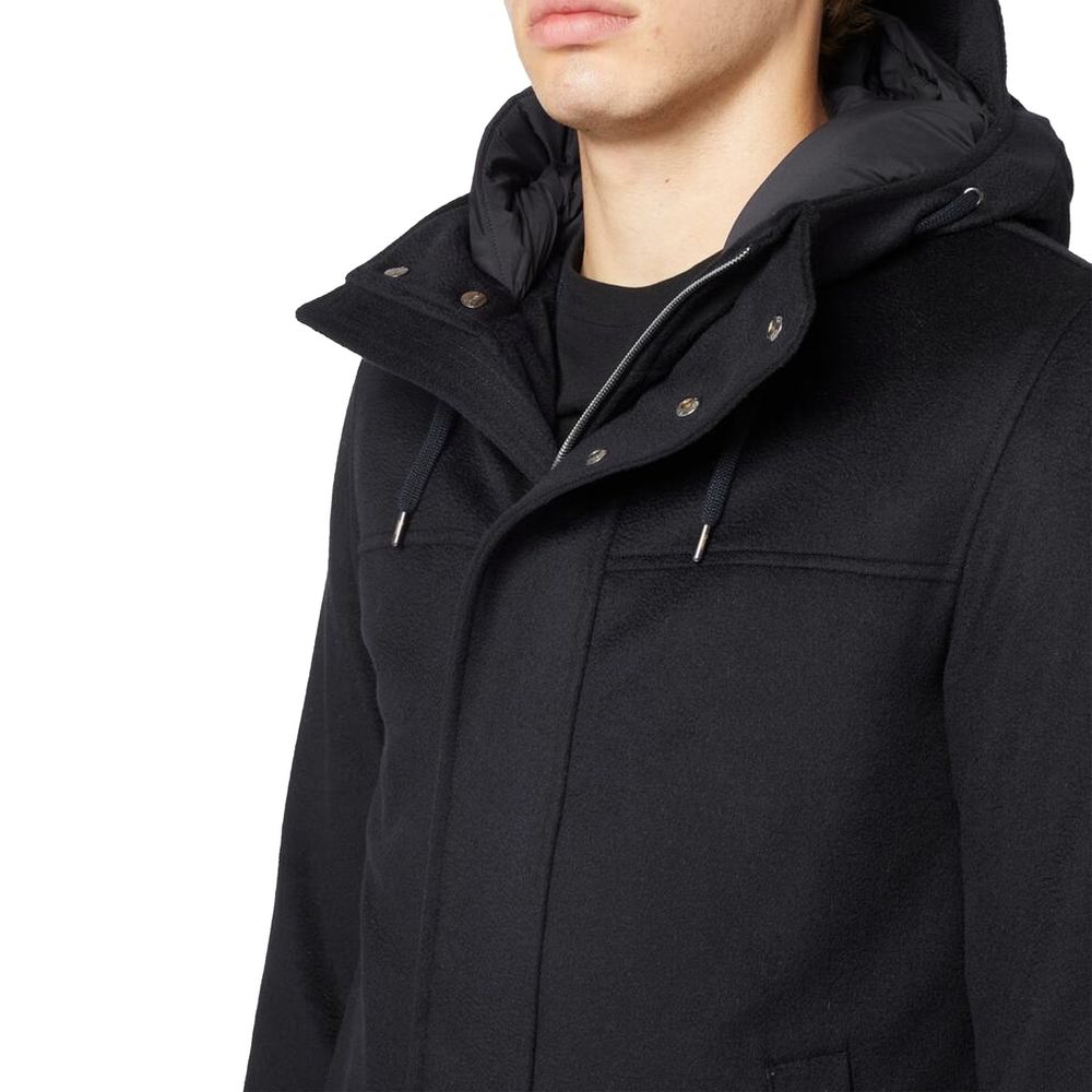 Herno Black Cashmere Coat - Luxe Marca