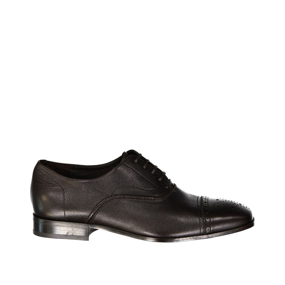 Salvatore Ferragamo Brown Calfskin Oxfords And Derbies
