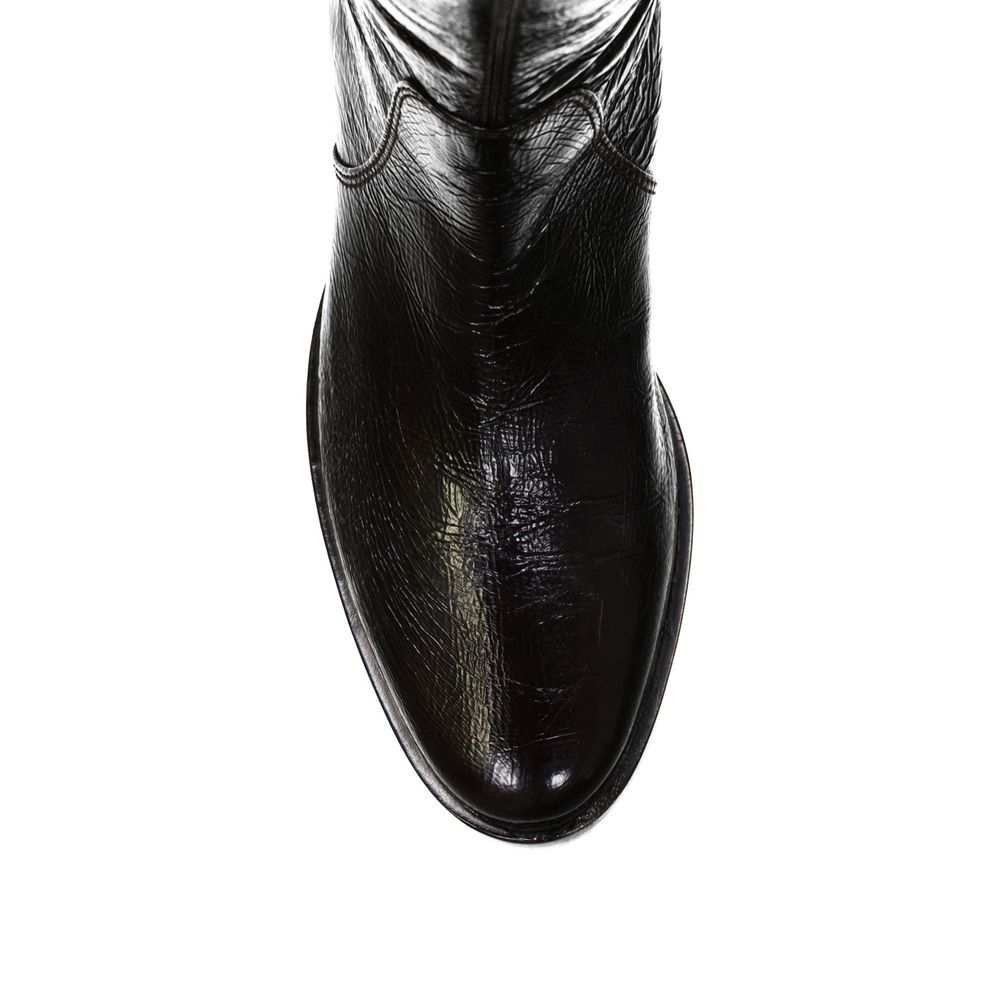 Sergio Rossi Black Calfskin Over The Knee