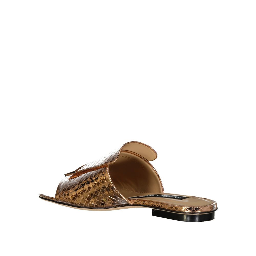 Sergio Rossi Rose Gold Calfskin Sandals