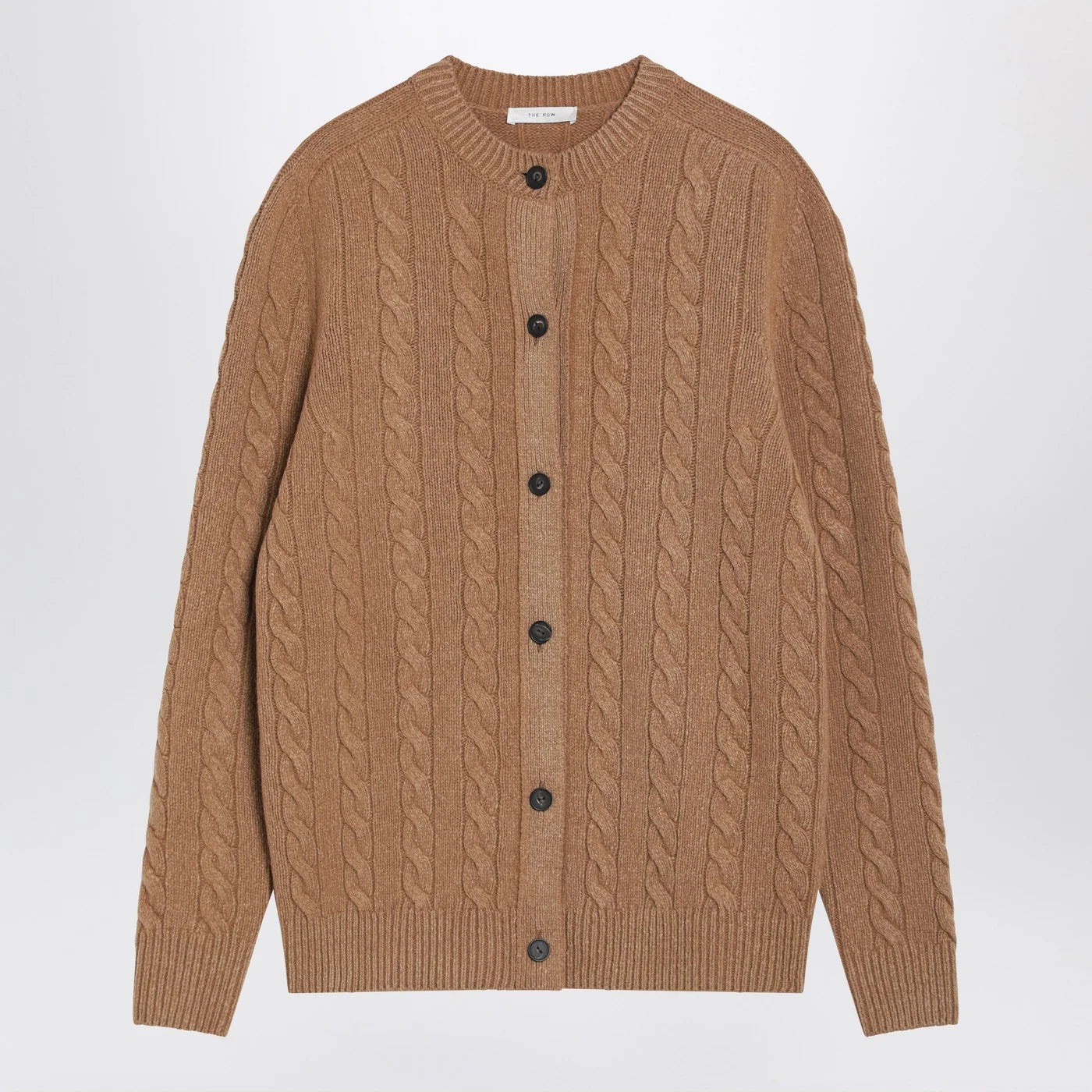 The Row Loneke cardigan in light brown wool