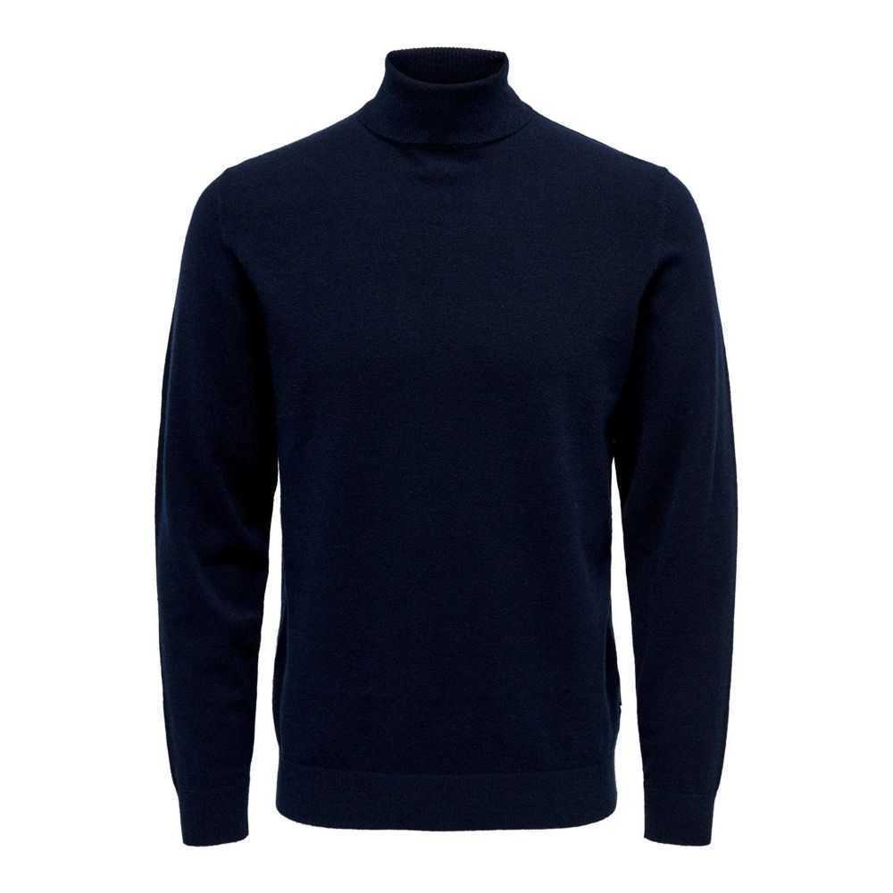 Only & Sons Blue Polyester Turtleneck