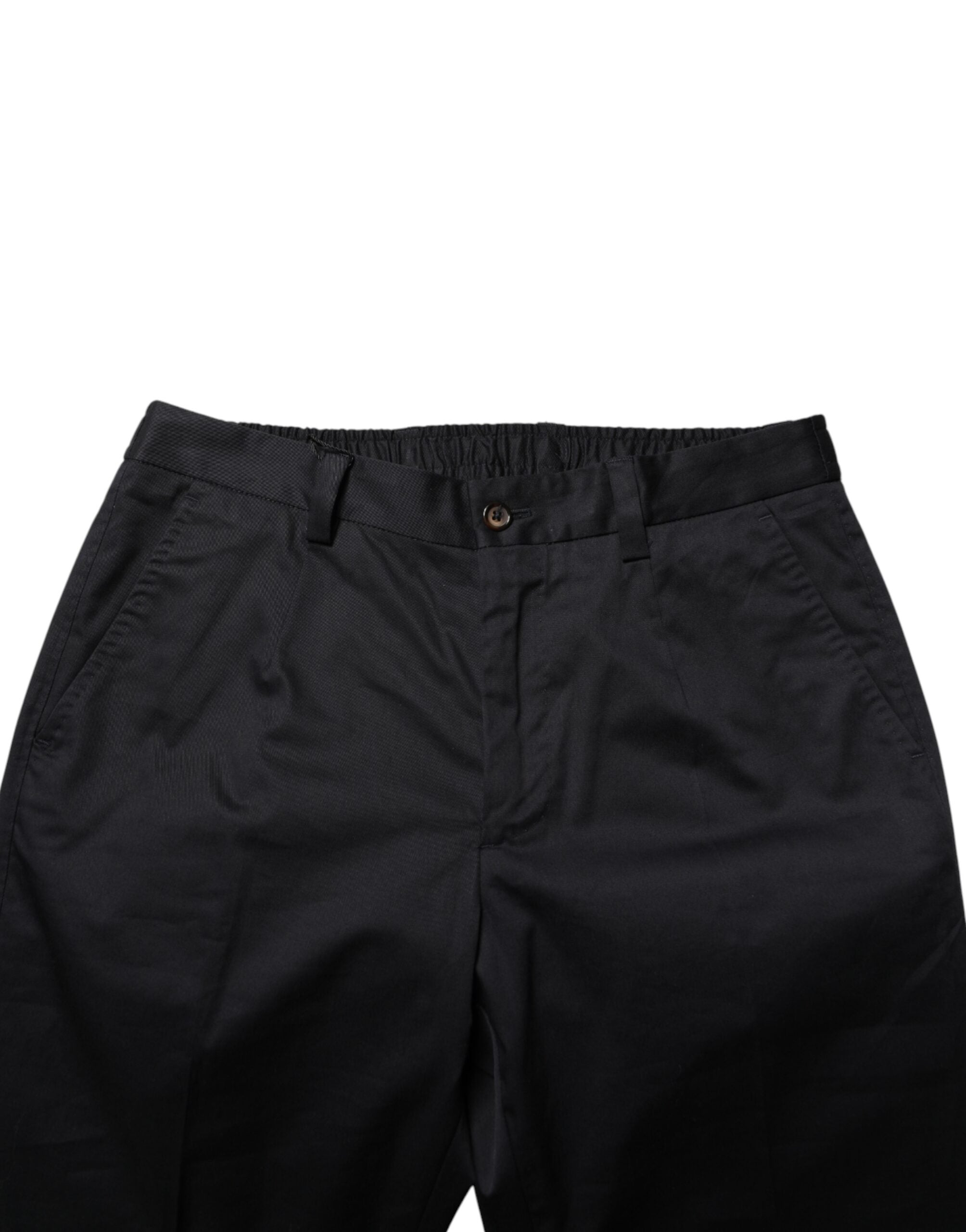 Dolce & Gabbana Dark Blue Cotton Skinny Dress Trouser Pants - Luxe Marca