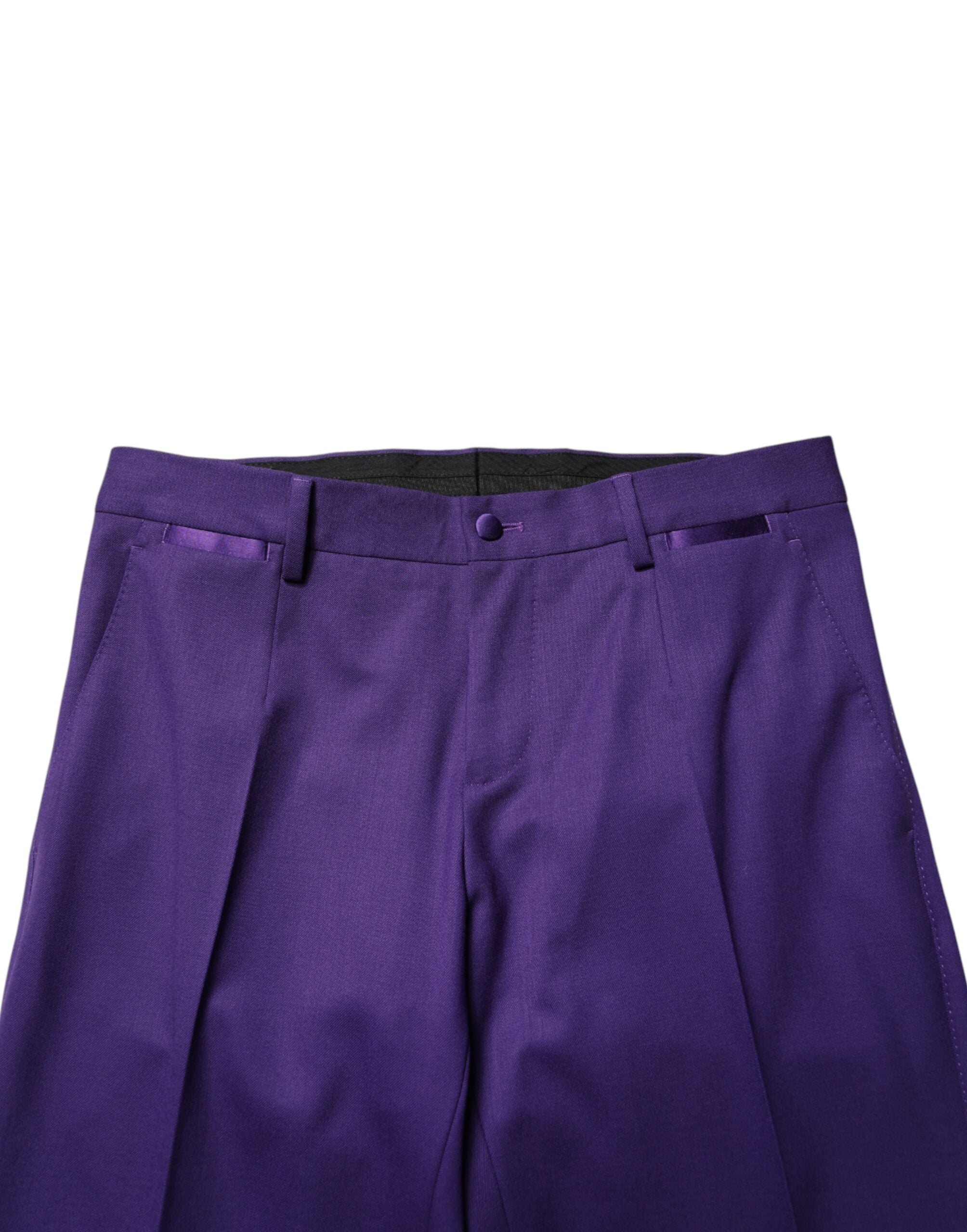 Dolce & Gabbana Purple Wool Skinny Dress Men Trouser Pants - Luxe Marca