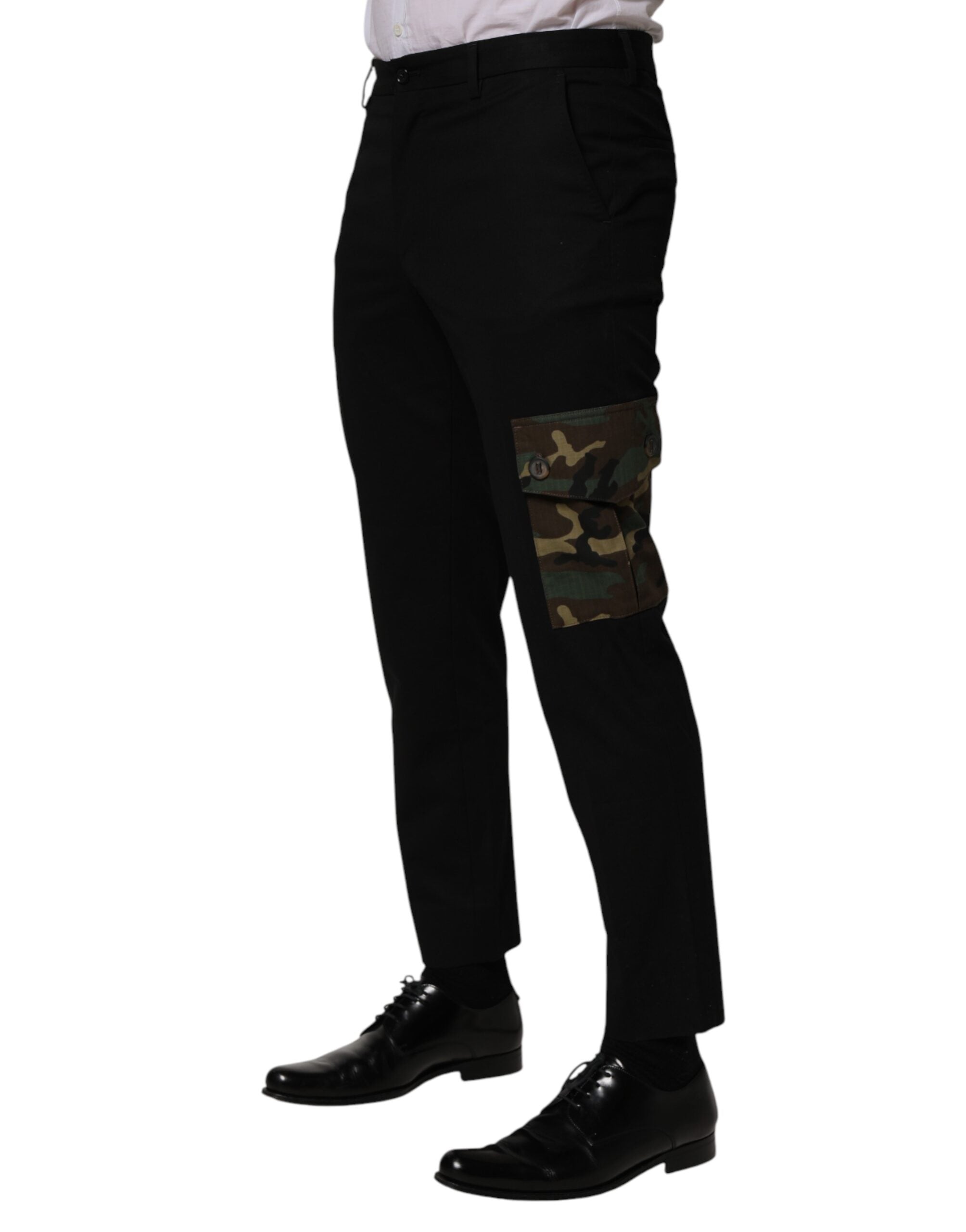Dolce & Gabbana Black Cotton Skinny Dress Cargo Trouser Pants - Luxe Marca