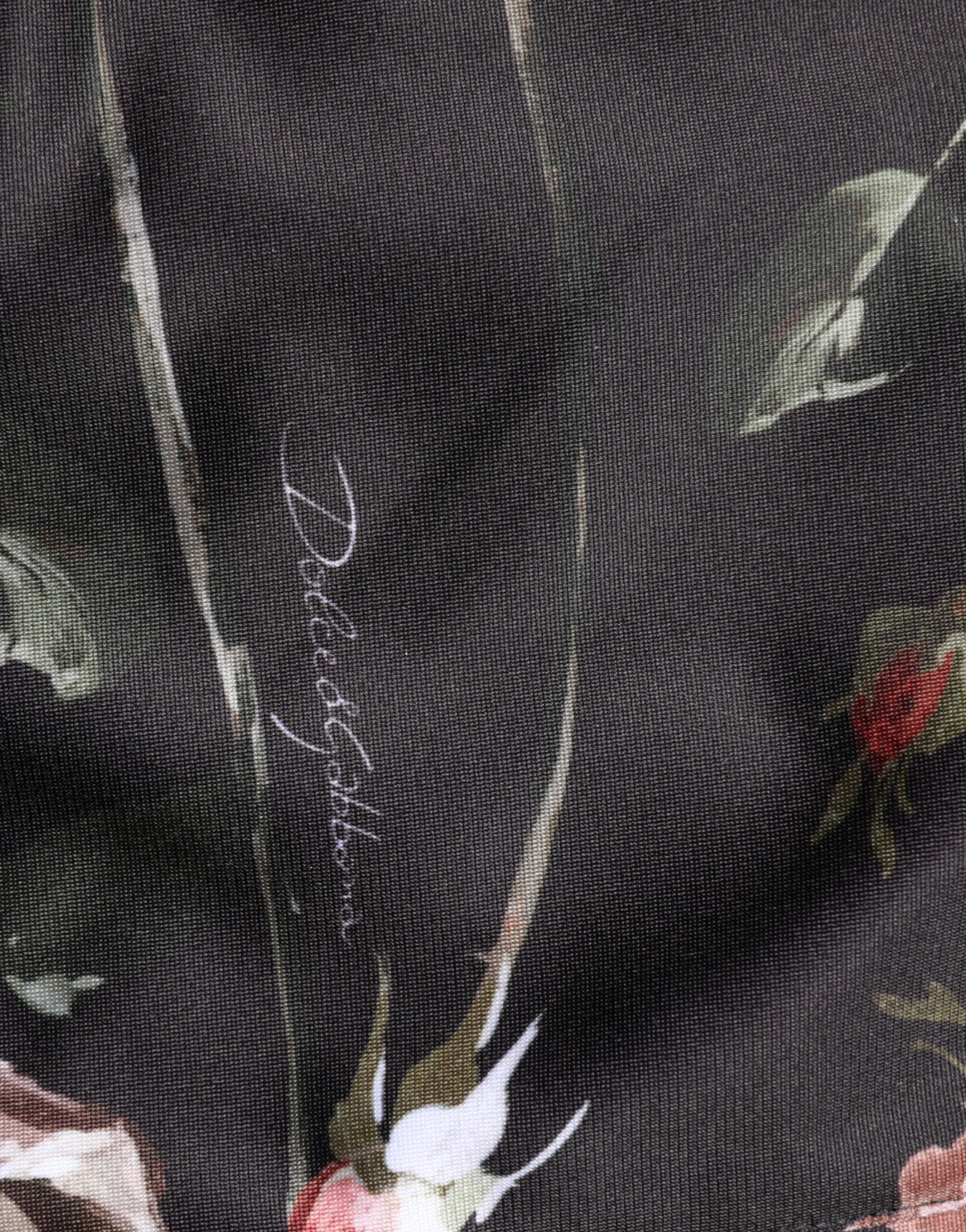 Dolce & Gabbana Black Floral Straight-Leg Chino Trouser Pants - Luxe Marca