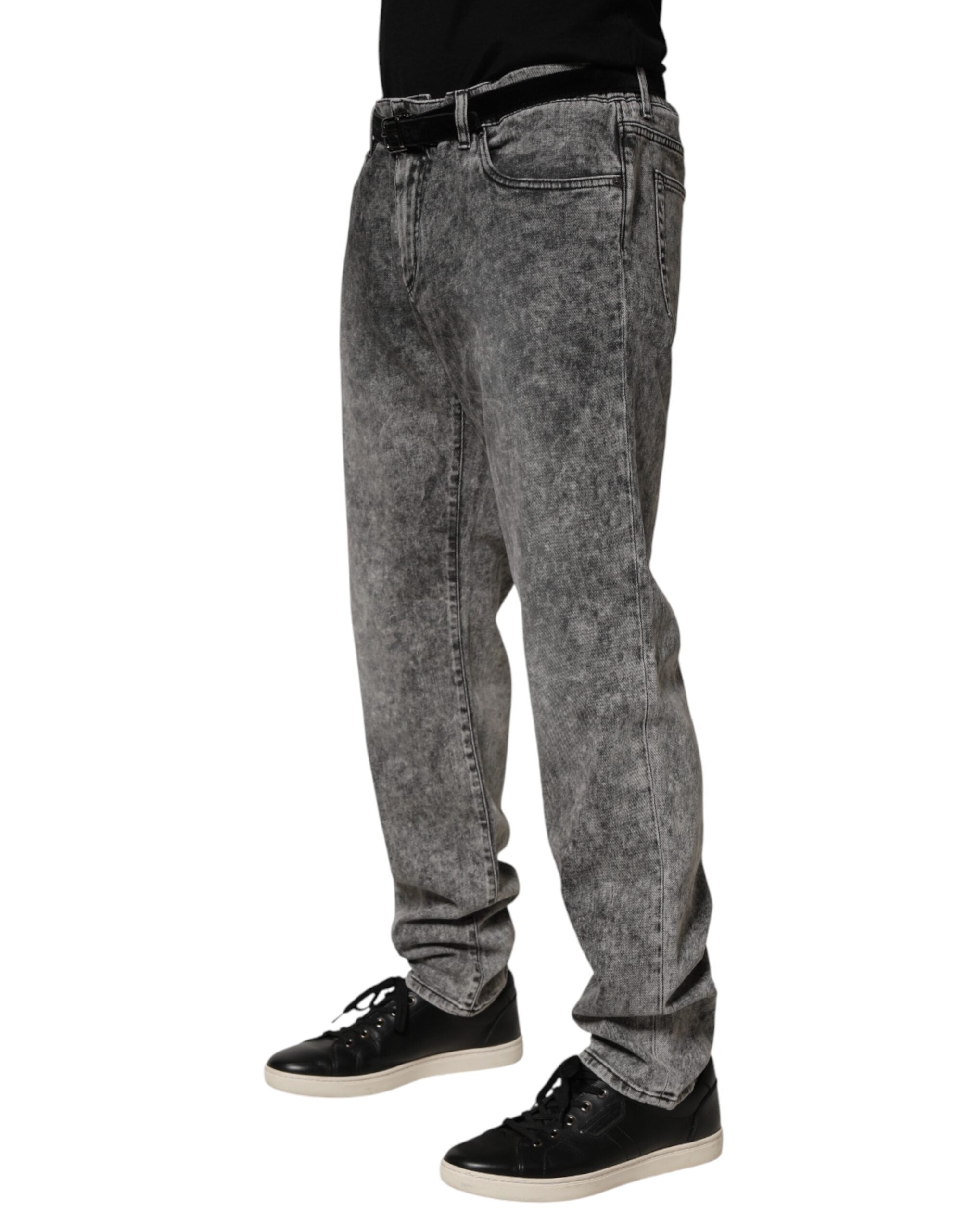 Dolce & Gabbana Gray Cotton Straight Leg Denim Trouser Jeans - Luxe Marca