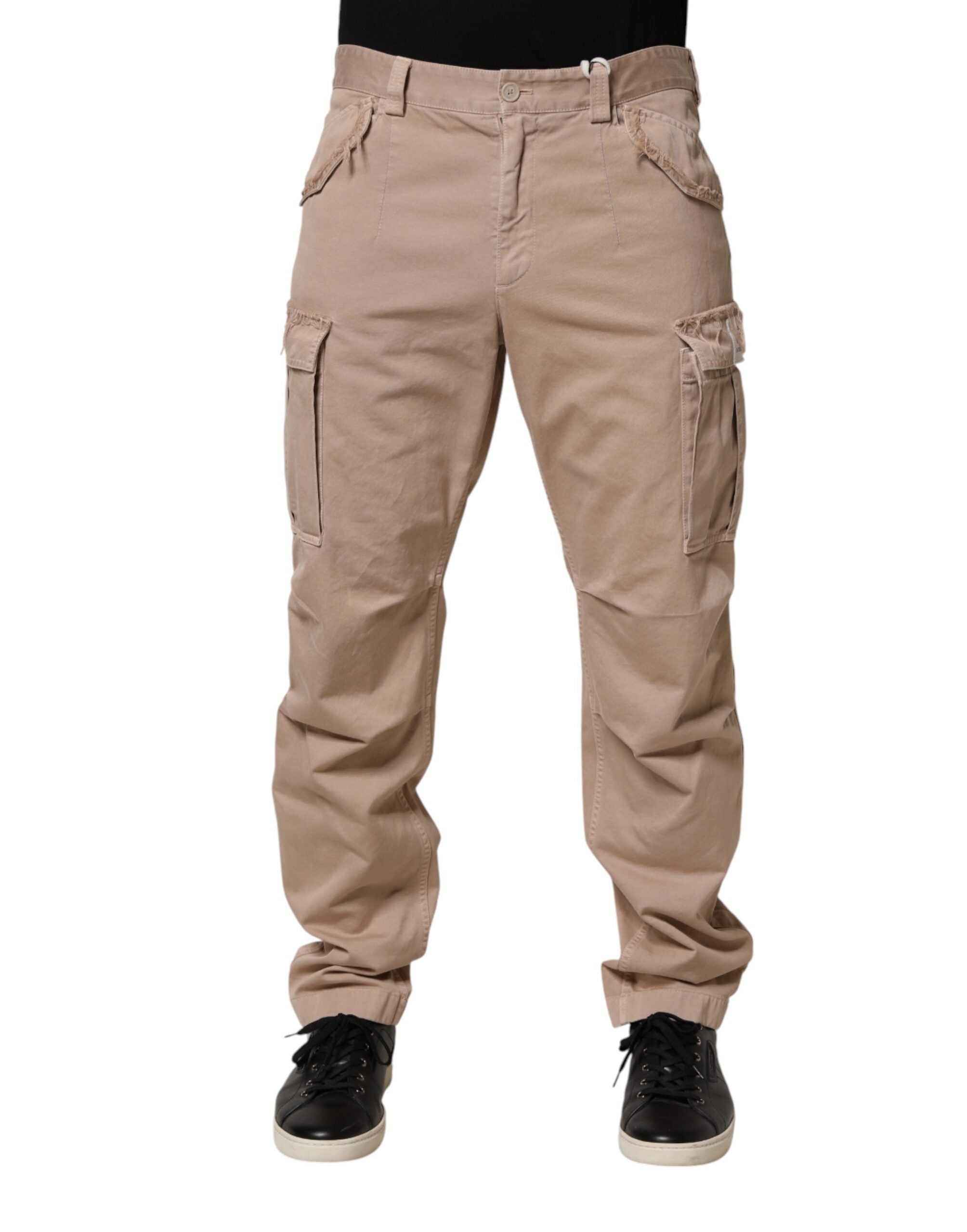 Dolce & Gabbana Beige Straight Cargo Chino Men Trouser Pants - Luxe Marca