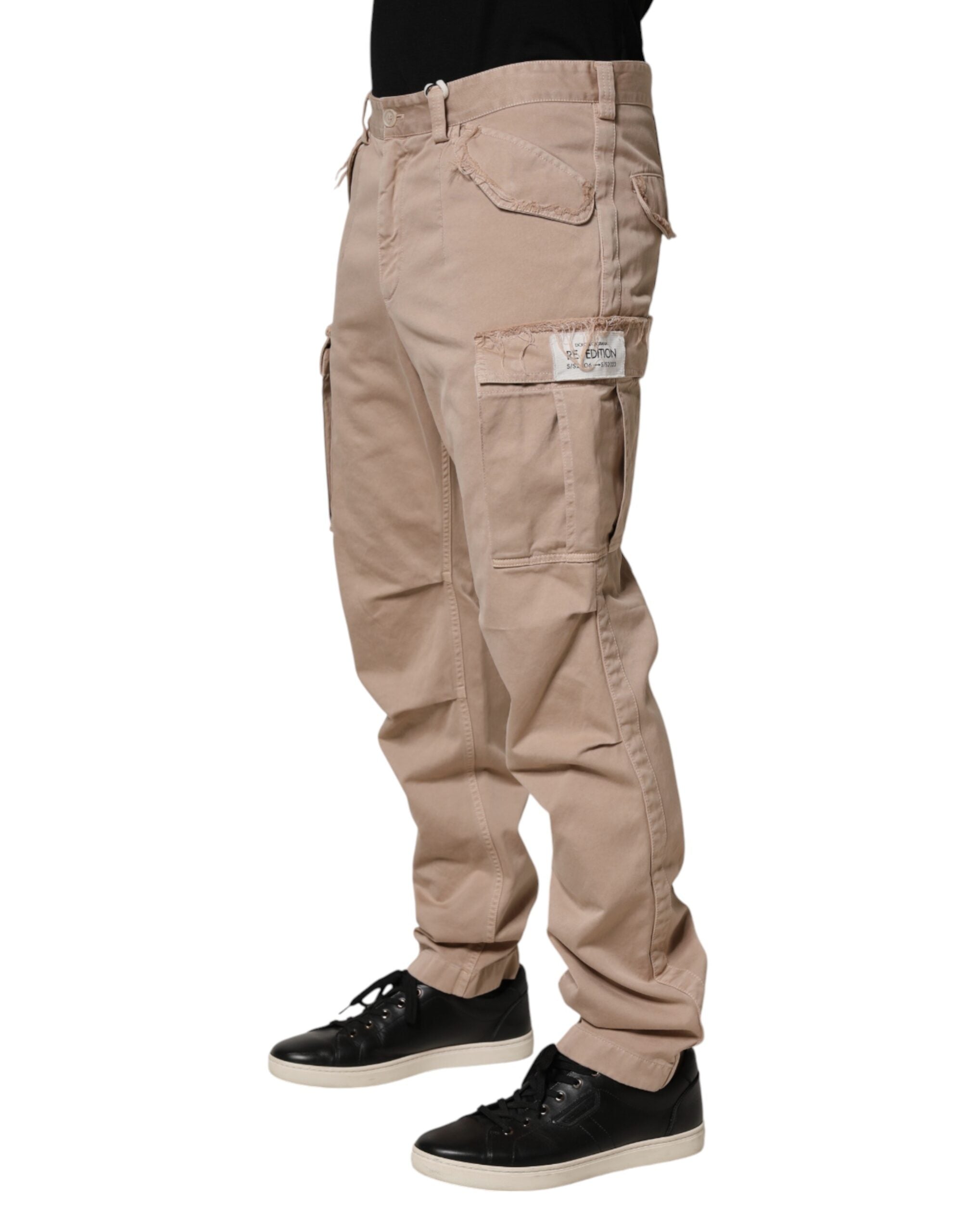 Dolce & Gabbana Beige Straight Cargo Chino Men Trouser Pants - Luxe Marca