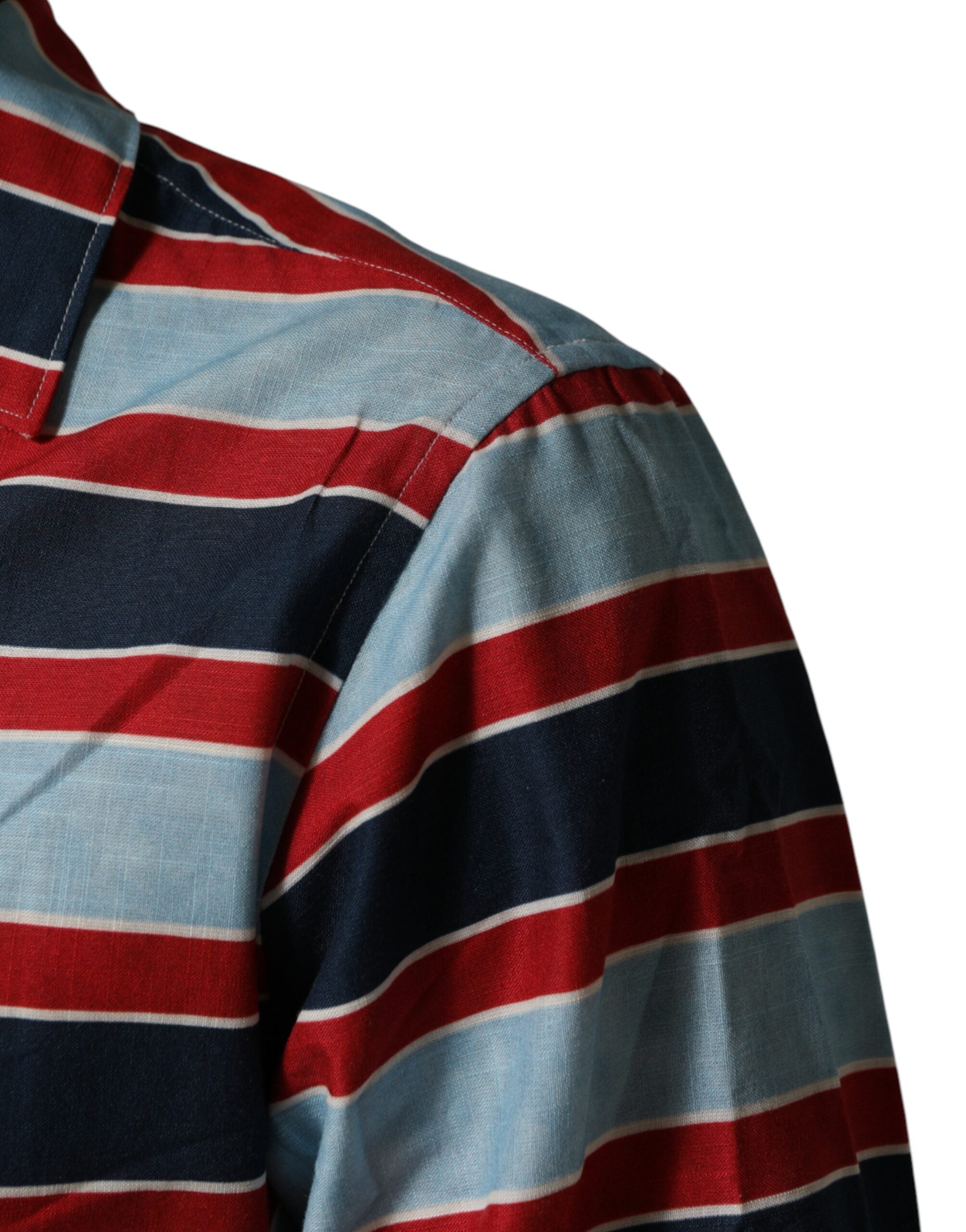Dolce & Gabbana Multicolor Stripes Cotton Men Button Down Shirt - Luxe Marca