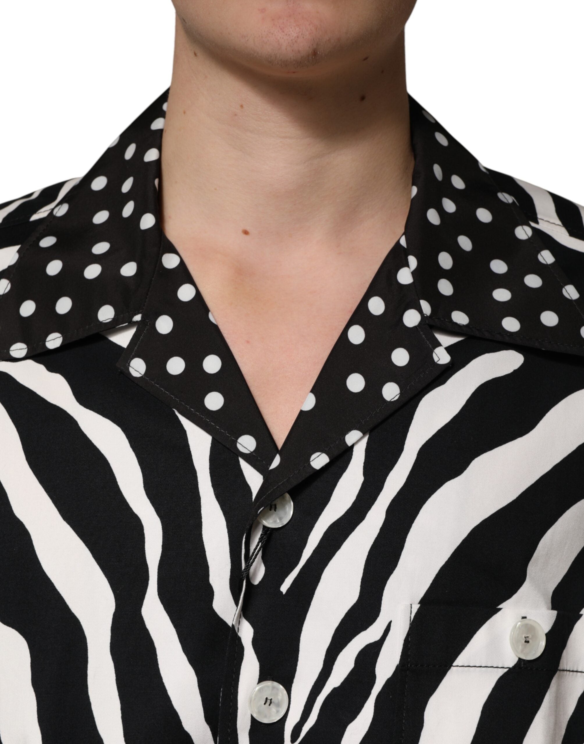 Dolce & Gabbana Black White Zebra ButtonDown Oversize Shirt - Luxe Marca