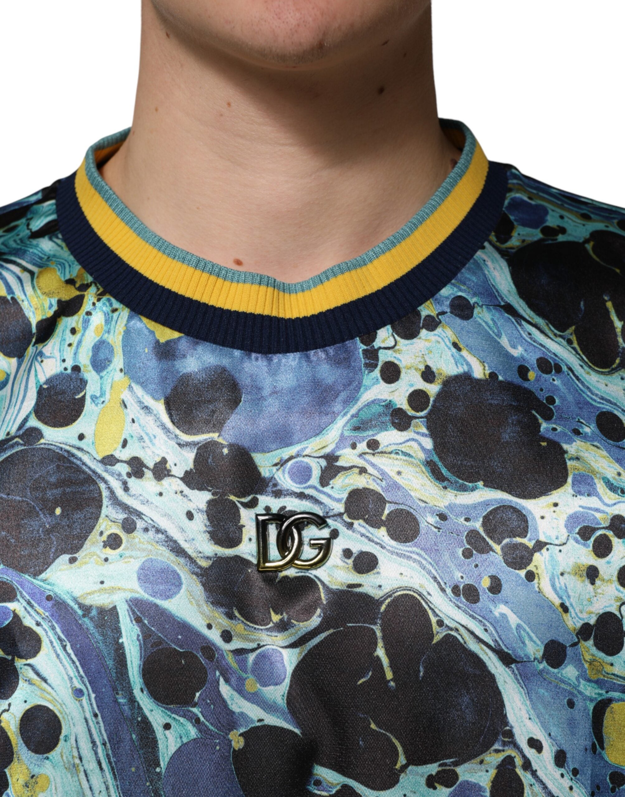 Dolce & Gabbana Multicolor Marble Print Pullover Sweater - Luxe Marca