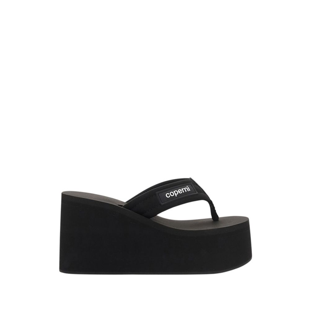 Coperni Black Polyester Platform Sandals