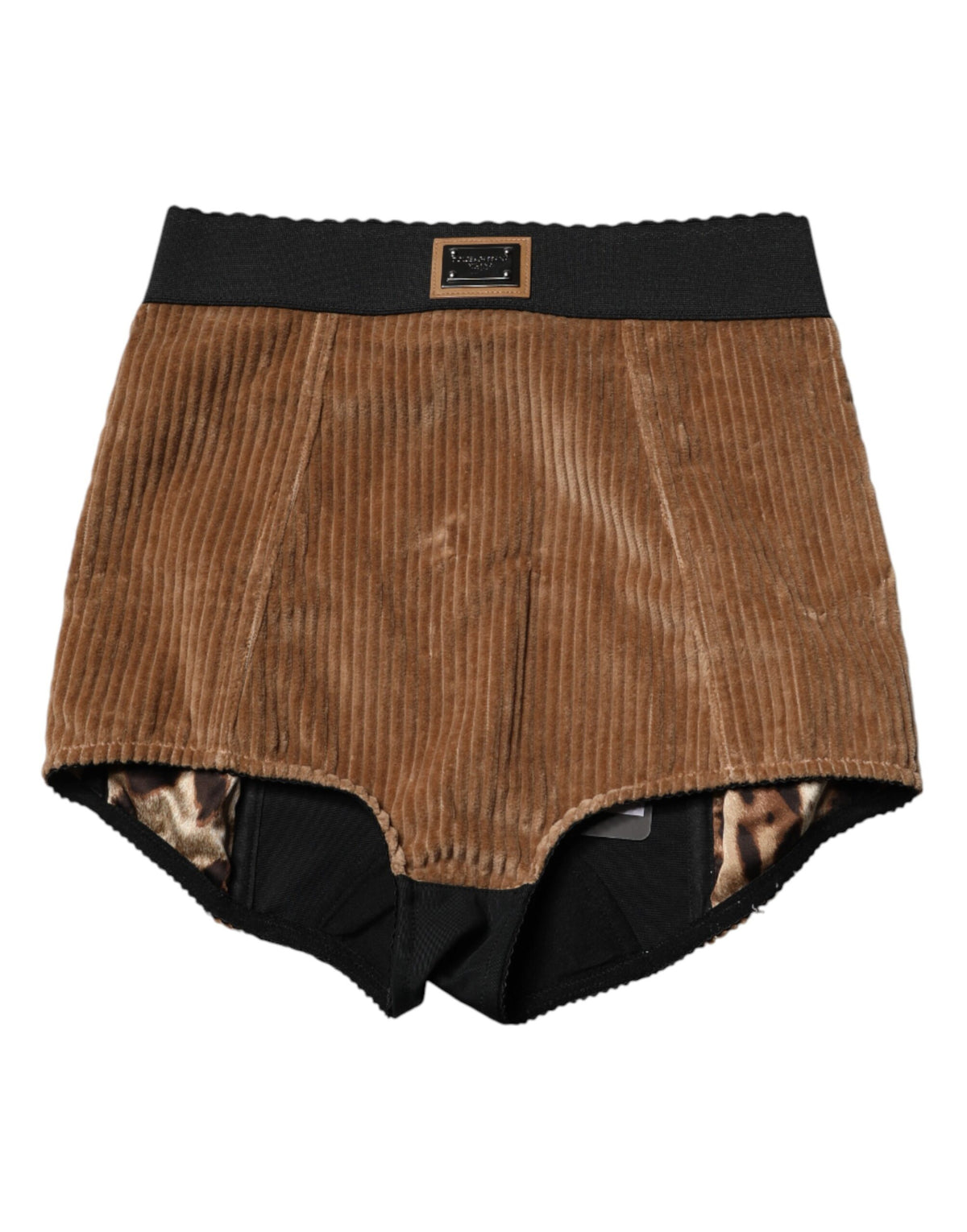 Dolce & Gabbana Brown Cotton High Waisted Hot Pants Shorts