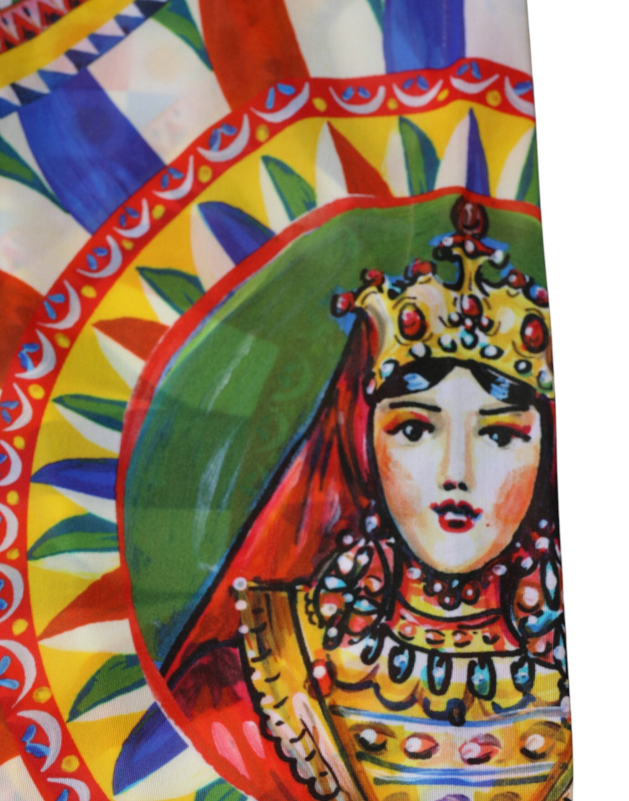 Dolce & Gabbana Multicolor Carretto Leggings High Waist Pants - Luxe Marca