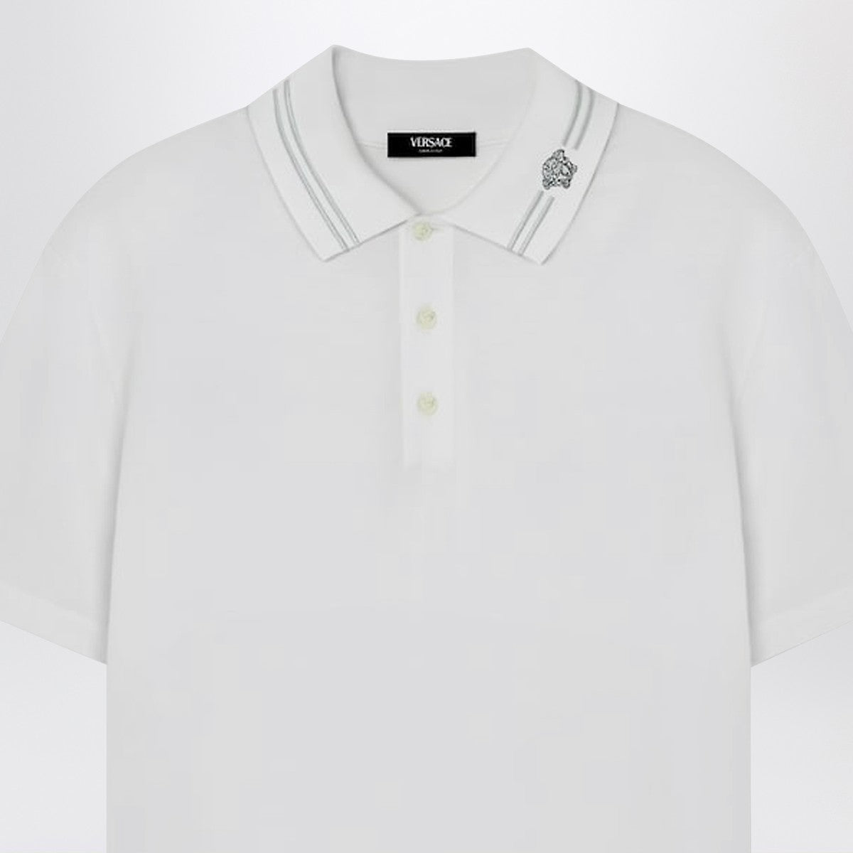 Versace Versace White polo shirt with Medusa embroidery