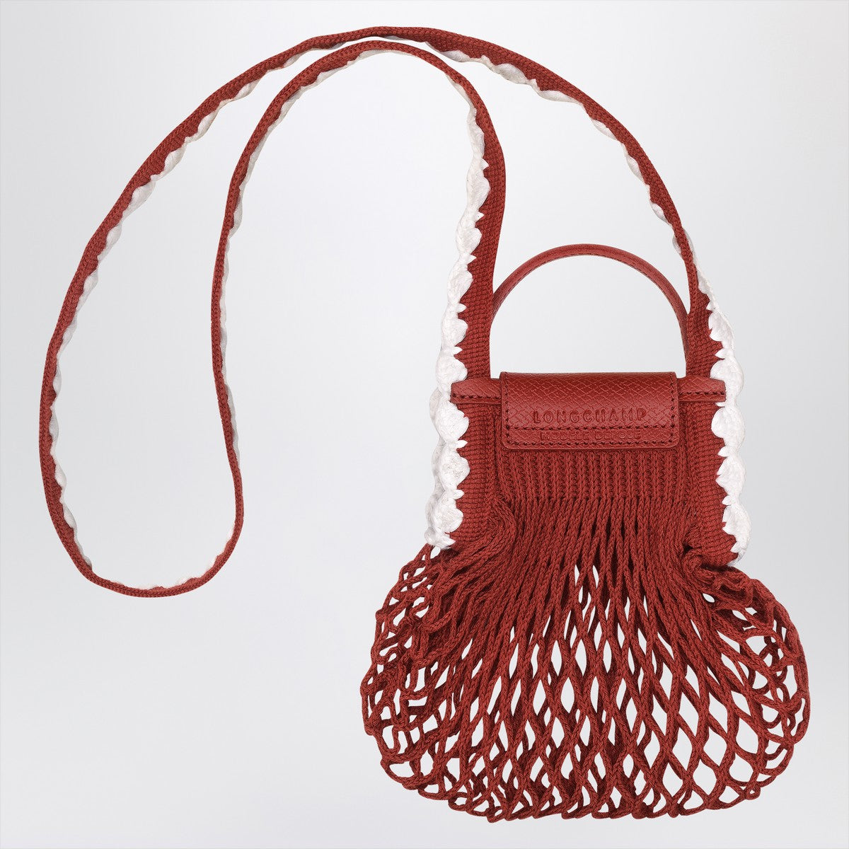 Longchamp Longchamp XS La Pliage mesh bag in Terracotta colour