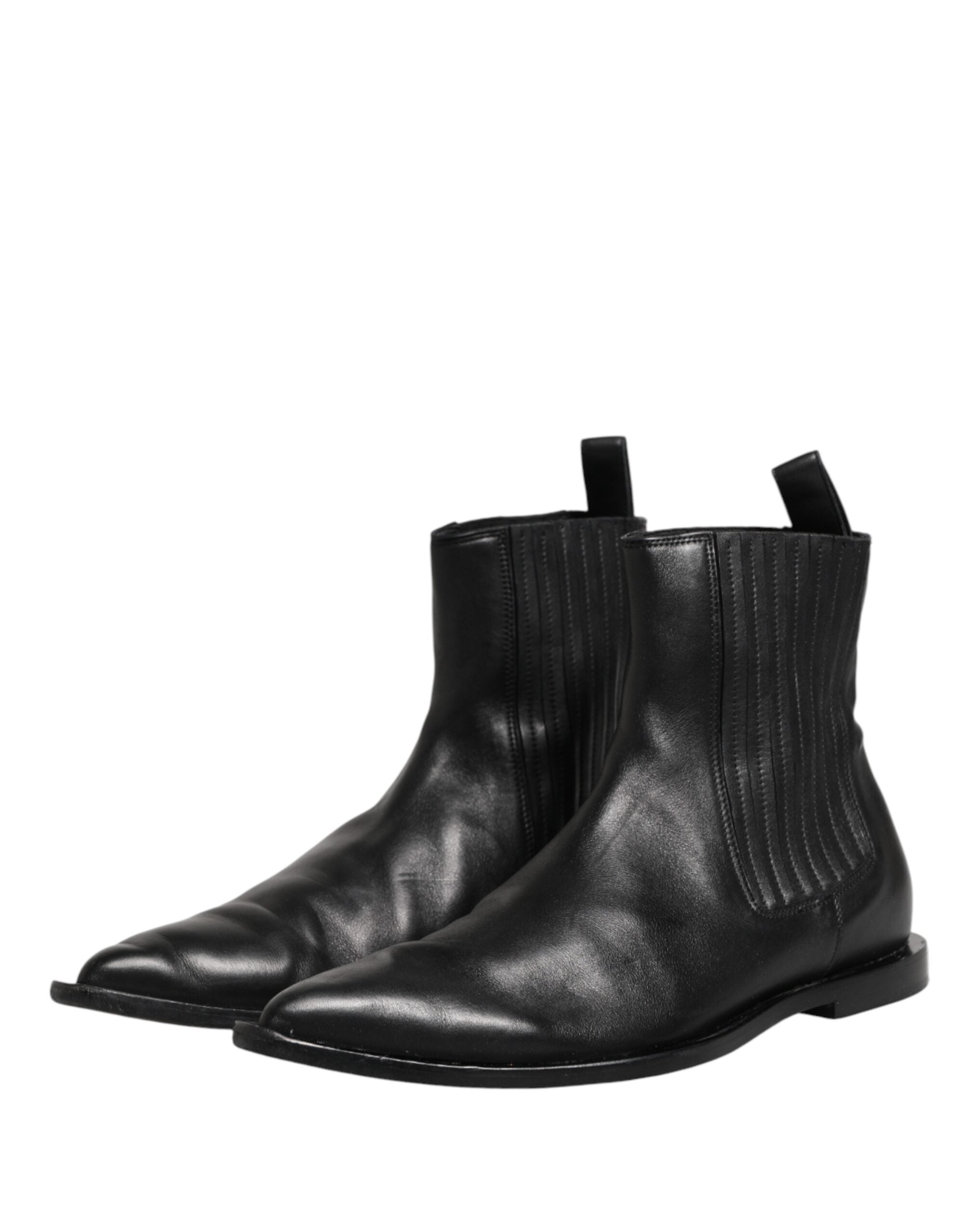 Dolce & Gabbana Black Chelsea Men Short Ankle Boots Shoes - Luxe Marca