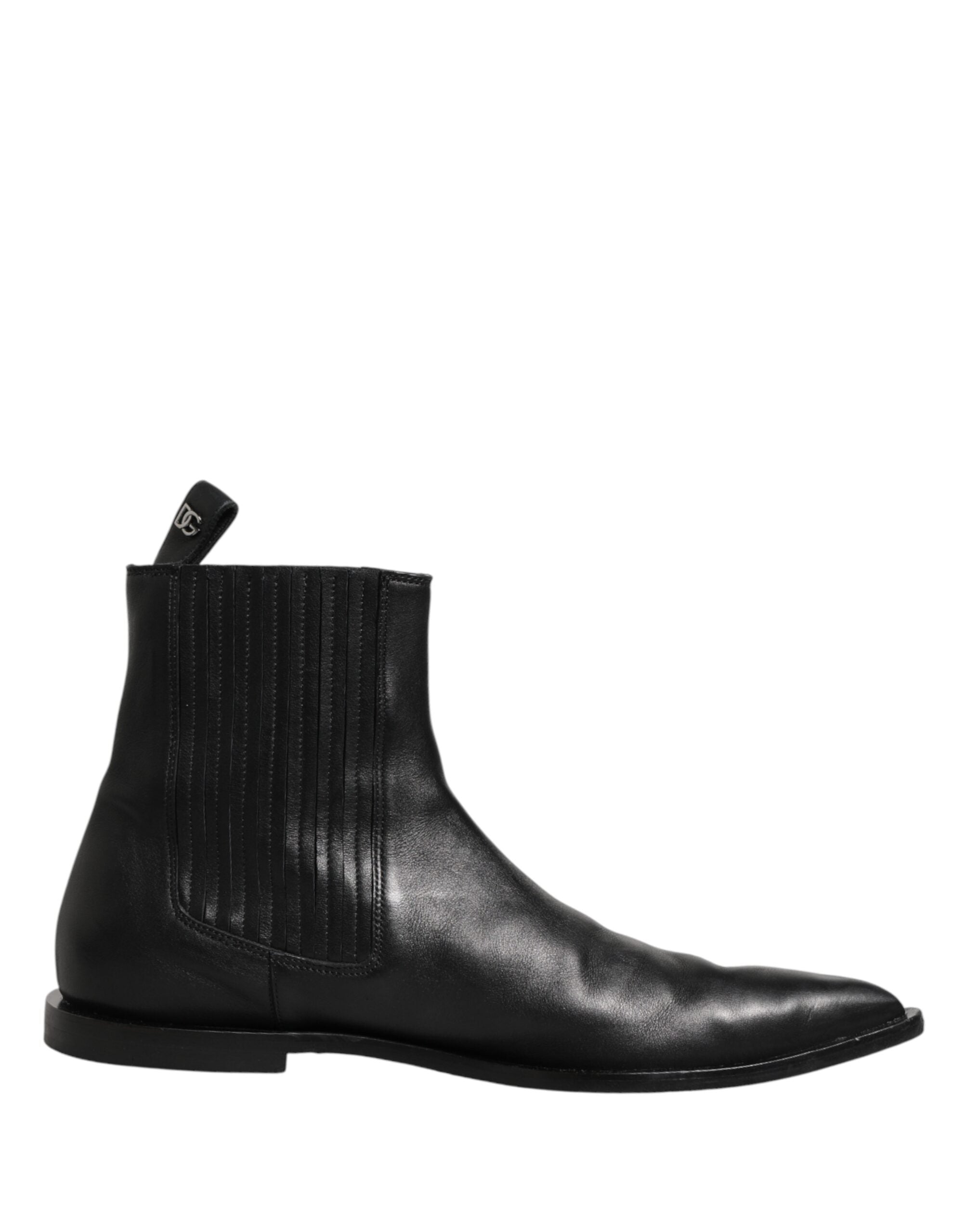 Dolce & Gabbana Black Chelsea Men Short Ankle Boots Shoes