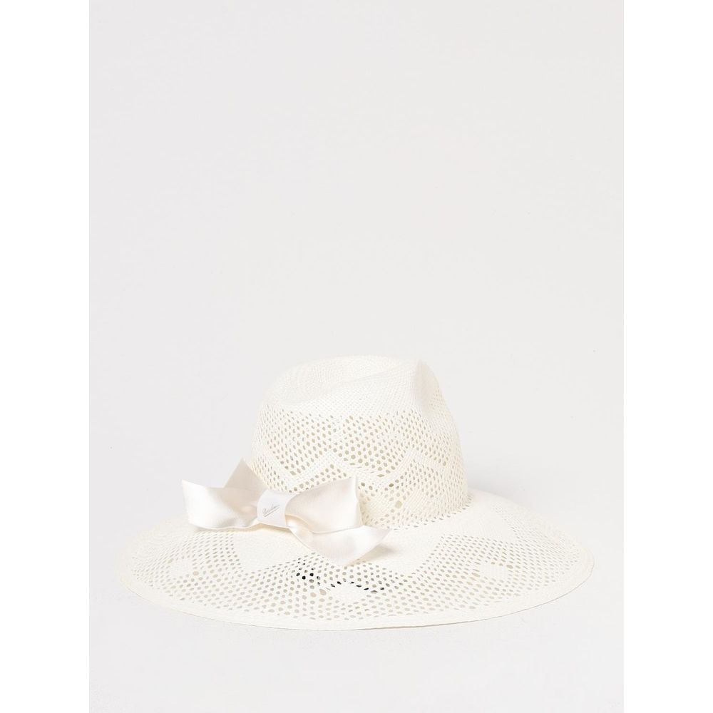 Borsalino White Paper Straw Sunhat