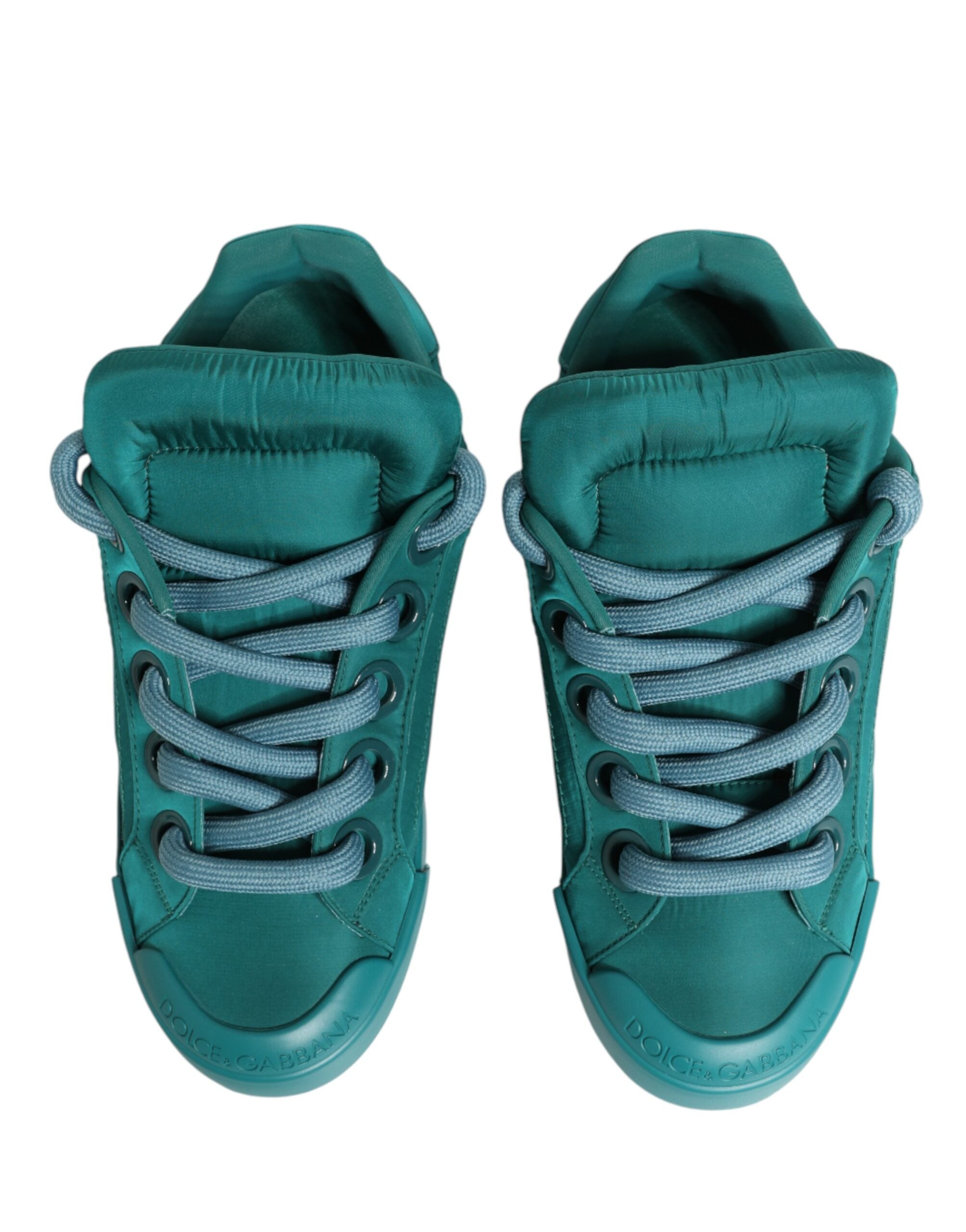 Dolce & Gabbana Teal Portofino Men Low Top Sneakers Shoes - Luxe Marca