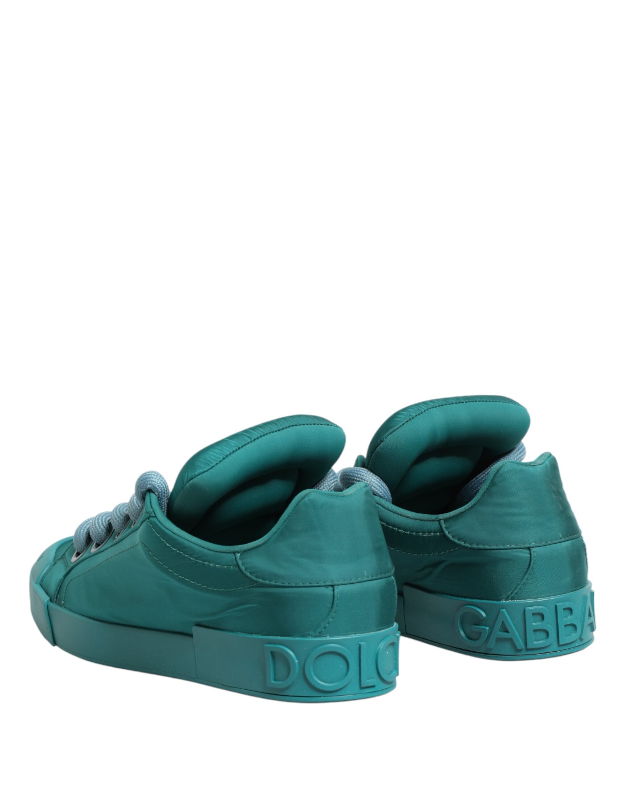 Dolce & Gabbana Teal Portofino Men Low Top Sneakers Shoes - Luxe Marca