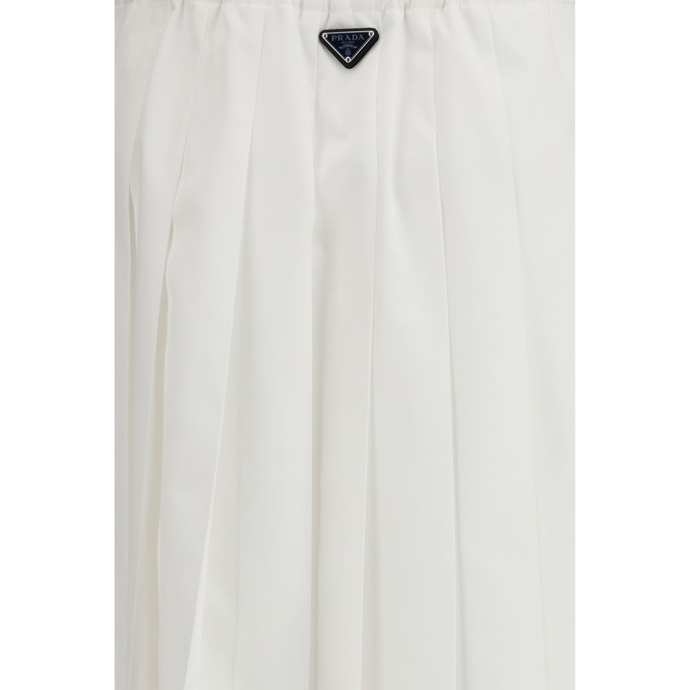 Prada White Cotton Long Skirt - Luxe Marca