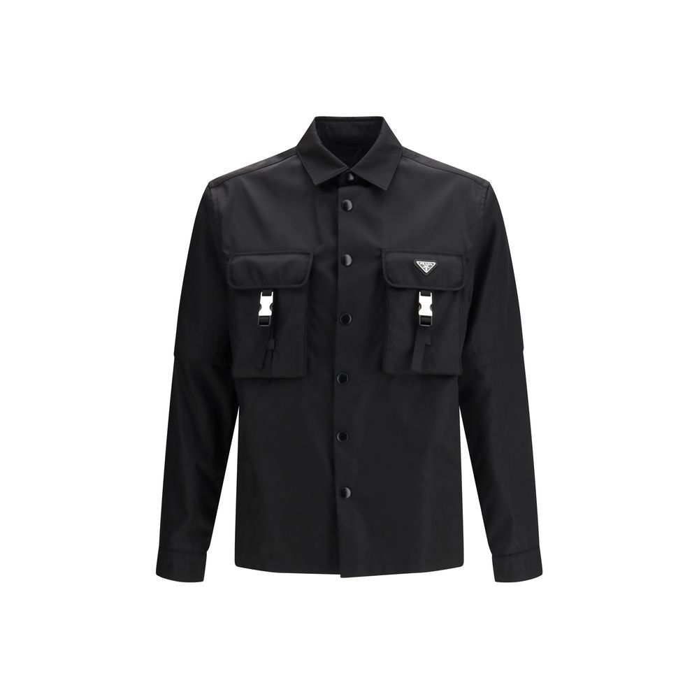 Prada Black Recycled Polyamide Jackets And Coat
