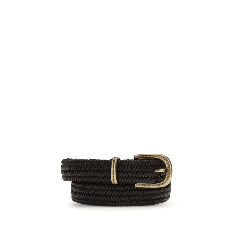 Brunello Cucinelli Black Calf Leather Bos Taurus Regular Belt - Luxe Marca