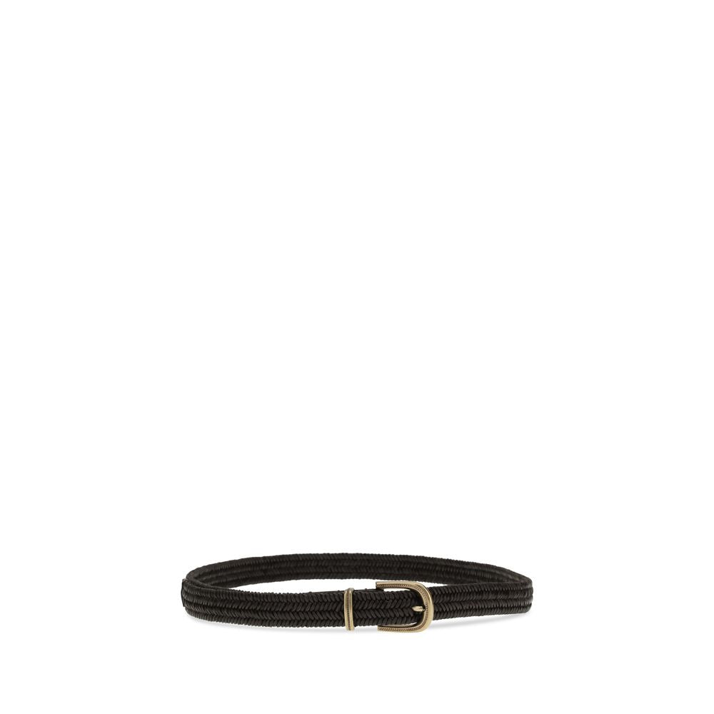 Brunello Cucinelli Black Calf Leather Bos Taurus Regular Belt - Luxe Marca