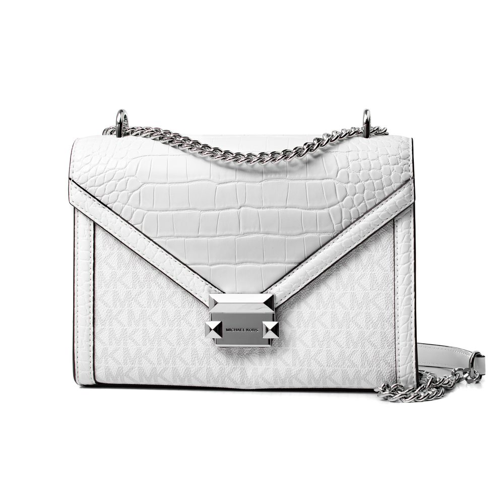 Michael Kors White Canvas Crossbody Bag - Luxe Marca