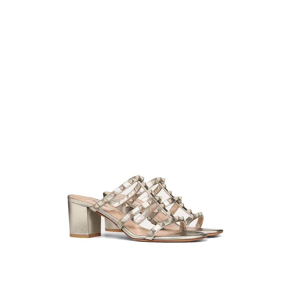 Valentino Garavani Gold Calfskin Mules - Luxe Marca