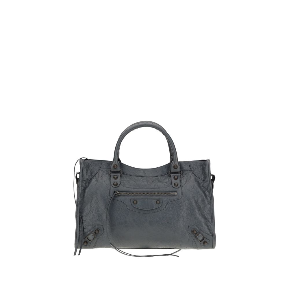 Balenciaga Gray Calf Leather Bos Taurus Shoulder Bag