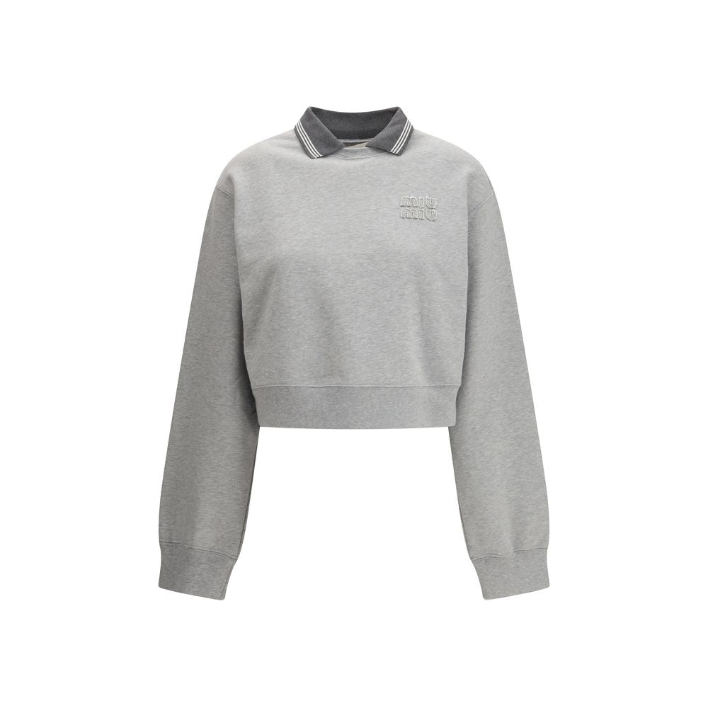 Miu Miu Gray Cotton Sweatshirt - Luxe Marca