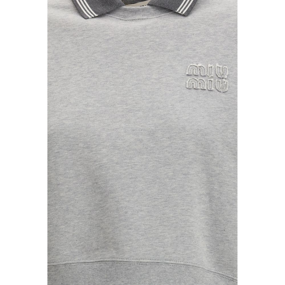 Miu Miu Gray Cotton Sweatshirt - Luxe Marca